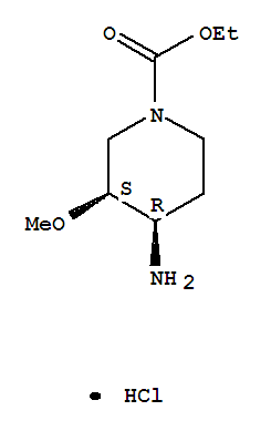 1-Piperidinecarboxylicacid, 4-amino-3-methoxy-, ethyl ester, hydrochloride (1:1), (3R,4S)-rel-