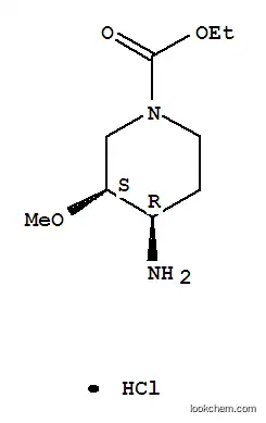 Molecular Structure of 83863-71-2 (ethyl cis-4-amino-3-methoxypiperidine-1-carboxylate monohydrochloride)