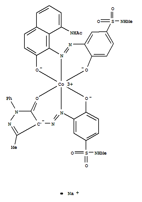 Cobaltate(1-),[3-[(4,5-dihydro-3-methyl-5-oxo-1-phenyl-1H-pyrazol-4-yl)azo]-4-hydroxy-N-methylbenzenesulfonamidato(2-)][N-[7-hydroxy-8-[[2-hydroxy-5-[(methylamino)sulfonyl]phenyl]azo]-1-naphthalenyl]a