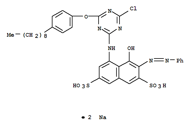 2,7-Naphthalenedisulfonicacid,5-[[4-chloro-6-(4-nonylphenoxy)-1,3,5-triazin-2-yl]amino]-4-hydroxy-3-(2-phenyldiazenyl)-,sodium salt (1:2)