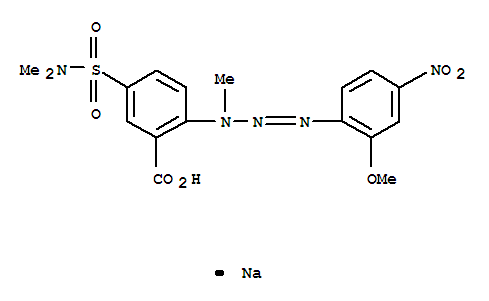 Benzoicacid, 5-[(dimethylamino)sulfonyl]-2-[3-(2-methoxy-4-nitrophenyl)-1-methyl-2-triazen-1-yl]-,sodium salt (1:1)