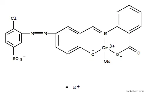 Molecular Structure of 85118-17-8 (Chromate(1-),[2-[[[5-[(2-chloro-5-sulfophenyl)azo]-2-hydroxyphenyl]methylene]amino]benzoato(3-)]hydroxy-,potassium (9CI))