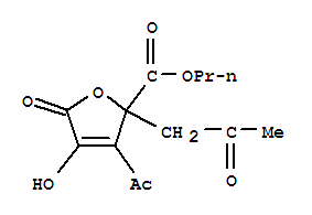 2-Furancarboxylicacid, 3-acetyl-2,5-dihydro-4-hydroxy-5-oxo-2-(2-oxopropyl)-, propyl ester