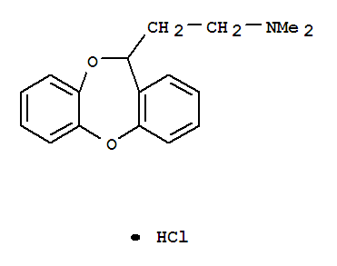 85392-12-7,11H-Dibenzo[b,e][1,4]dioxepin-11-ethanamine,N,N-dimethyl-, hydrochloride (1:1),11H-Dibenzo[b,e][1,4]dioxepin-11-ethanamine,N,N-dimethyl-, hydrochloride (9CI);11H-Dibenzo[b,e][1,4]dioxepin-11-ethanamine, N,N-dimethyl-, hydrochloride, (?à)-