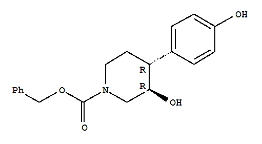 1-Piperidinecarboxylicacid, 3-hydroxy-4-(4-hydroxyphenyl)-, phenylmethylester, (3R,4R)-