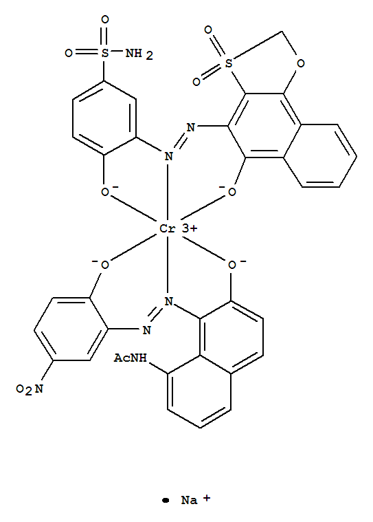Chromate(1-),[4-hydroxy-3-[(5-hydroxy-3,3-dioxidonaphth[2,1-d]-1,3-oxathiol-4-yl)azo]benzenesulfonamidato(2-)][N-[7-hydroxy-8-[(2-hydroxy-5-nitrophenyl)azo]-1-naphthalenyl]acetamidato(2-)]-,sodium (9C