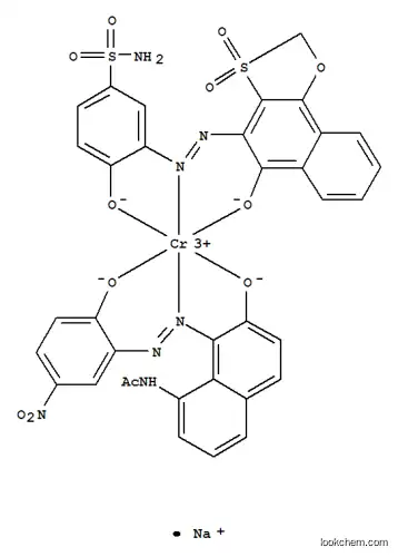 Molecular Structure of 85737-08-2 (Chromate(1-),[4-hydroxy-3-[(5-hydroxy-3,3-dioxidonaphth[2,1-d]-1,3-oxathiol-4-yl)azo]benzenesulfonamidato(2-)][N-[7-hydroxy-8-[(2-hydroxy-5-nitrophenyl)azo]-1-naphthalenyl]acetamidato(2-)]-,sodium (9CI))