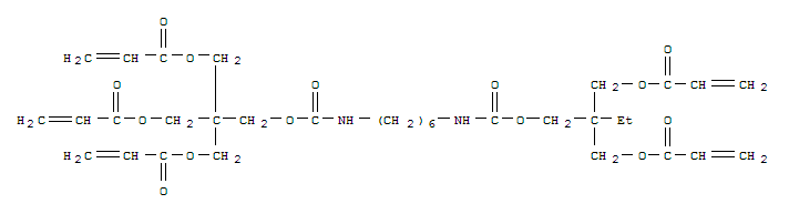 85866-01-9,2,2-Bis[[(1-oxoallyl)oxy]methyl]butyl 10,16-dioxo-13,13-bis[[(1-oxoallyl)oxy]methyl]-11,15-dioxa-2,9-diazaoctadec-17-enoate,11,15-Dioxa-2,9-diazaoctadec-17-enoicacid, 10,16-dioxo-13,13-bis[[(1-oxo-2-propenyl)oxy]methyl]-,2,2-bis[[(1-oxo-2-propenyl)oxy]methyl]butyl ester (9CI);[2-[6-[[3-Prop-2-enoyloxy-2,2-bis(prop-2-enoyloxymethyl)propoxy]carbonylamino]hexylcarbamoyloxymethyl]-2-(prop-2-enoyloxymethyl)butyl] prop-2-enoate;11,15-Dioxa-2,9-diazaoctadec-17-enoicacid, 10,16-dioxo-13,13-bis[[(1-oxo-2-propen-1-yl)oxy]methyl]-,2,2-bis[[(1-oxo-2-propen-1-yl)oxy]methyl]butyl ester;