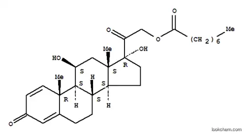 Molecular Structure of 85959-58-6 (11beta,17,21-trihydroxypregna-1,4-diene-3,20-dione 21-octanoate)