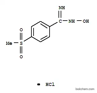 Molecular Structure of 860183-11-5 (N-hydroxy-4-(methylsulfonyl)Benzenecarboximidamide hydrochloride)