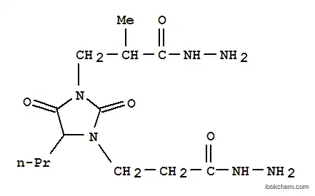 Molecular Structure of 88122-28-5 (1,3-Imidazolidinedipropanoicacid, a1-methyl-2,5-dioxo-4-propyl-,1,3-dihydrazide)