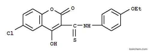 Molecular Structure of 89999-08-6 ((3Z)-6-chloro-3-{[(4-ethoxyphenyl)amino](sulfanyl)methylidene}-2H-chromene-2,4(3H)-dione)
