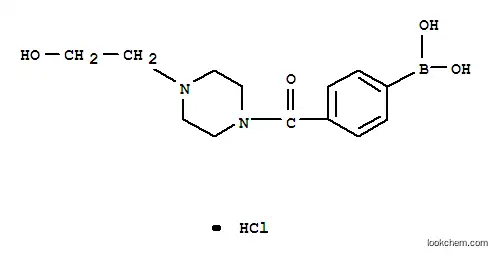 Molecular Structure of 913835-44-6 (4-(4-(2-HYDROXYETHYL)PIPERAZINE-1-CARBONYL)PHENYLBORONIC ACID)