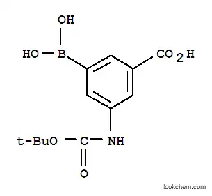 Molecular Structure of 913835-72-0 (3-AMINO-5-CARBOXYBENZENEBORONIC ACID, N-BOC PROTECTED 98)