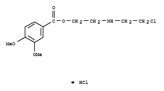 Benzoicacid, 3,4-dimethoxy-, 2-[(2-chloroethyl)amino]ethyl ester, hydrochloride (1:1)