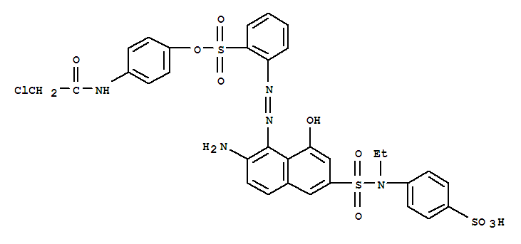 Benzenesulfonicacid,2-[2-[2-amino-6-[[ethyl(4-sulfophenyl)amino]sulfonyl]-8-hydroxy-1-naphthalenyl]diazenyl]-,1-[4-[(2-chloroacetyl)amino]phenyl] ester