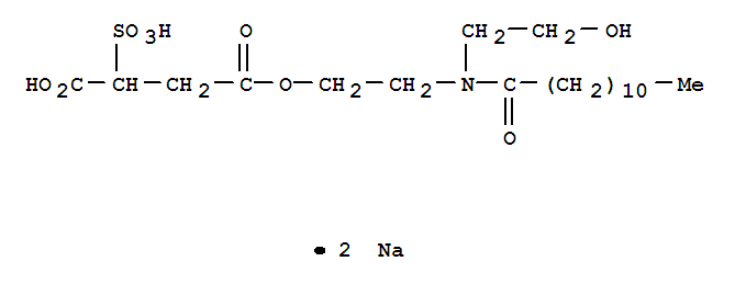 94006-23-2,disodium 4-[2-[(2-hydroxyethyl)(1-oxododecyl)amino]ethyl] 2-sulphonatosuccinate,Butanedioicacid, sulfo-, 4-[2-[(2-hydroxyethyl)(1-oxododecyl)amino]ethyl] ester, disodiumsalt (9CI)