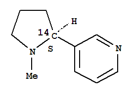 94292-33-8,3-[(2S)-1-methyl(2-~14~C)pyrrolidin-2-yl]pyridine,Nicotine-2'-14C (7CI); Pyridine,3-(1-methyl-2-pyrrolidinyl-2-14C)-,(S)-