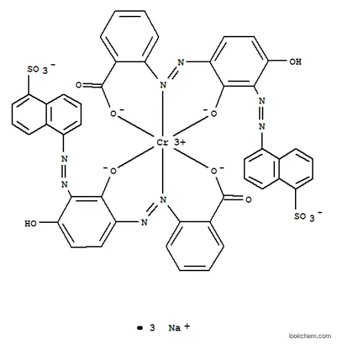 Molecular Structure of 94933-05-8 (Chromate(3-), bis2-2-(hydroxy-.kappa.O)-4-hydroxy-3-(5-sulfo-1-naphthalenyl)azo-.kappa.N1phenylazobenzoato(3-)-.kappa.O-, trisodium)