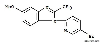 Molecular Structure of 951238-11-2 (1H-Benzimidazole,1-(5-bromo-2-pyridinyl)-5-methoxy-2-(trifluoromethyl)-)