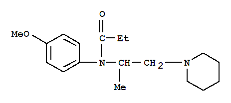 95695-61-7,Propanamide,N-(4-methoxyphenyl)-N-[1-methyl-2-(1-piperidinyl)ethyl]-,p-Propionanisidide,N-(1-methyl-2-piperidinoethyl)- (7CI)