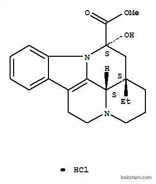 Molecular Structure of 10592-03-7 (1H-Indolo[3,2,1-de]pyrido[3,2,1-ij][1,5]naphthyridine-12-carboxylicacid, 13a-ethyl-2,3,5,6,12,13,13a,13b-octahydro-12-hydroxy-, methyl ester,hydrochloride (1:1), (12S,13aS,13bS)-)