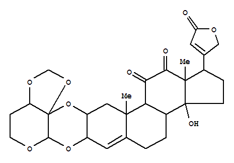 Molecular Structure of 105967-84-8 (Carda-4,20(22)-dienolide,2,3-[[(3aR,4S,7aR)-dihydro-4H-1,3-dioxolo[4,5-c]pyran-3a,4(6H)-diyl]bis(oxy)]-14-hydroxy-11,12-dioxo-,(2a,3b)- (9CI))