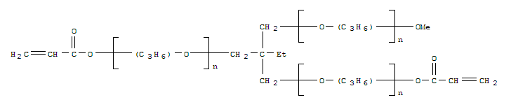 106143-18-4,Poly[oxy(methyl-1,2-ethanediyl)],a-hydro-w-hydroxy-, ether with2-ethyl-2-(hydroxymethyl)-1,3-propanediol (3:1), di-2-propenoate, methyl ether(9CI),Photomer8072