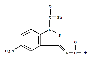 106532-71-2,N-(1-benzoyl-5-nitro-2,1-benzothiazol-3-ylidene)benzamide,2,1-Benzisothiazole,benzamide deriv.