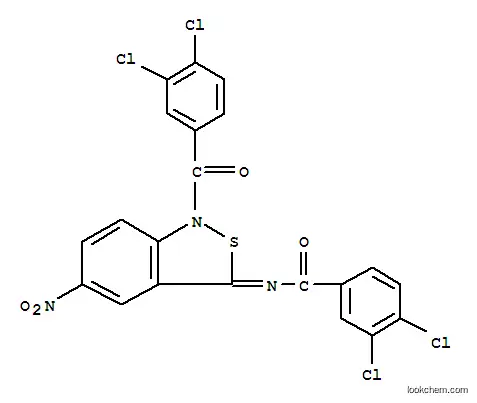Molecular Structure of 106532-75-6 (3,4-dichloro-N-[1-(3,4-dichlorobenzoyl)-5-nitro-2,1-benzothiazol-3-ylidene]benzamide)