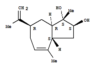 Molecular Structure of 107196-11-2 (1,2-Azulenediol,1,2,3,3a,6,7,8,8a-octahydro-1,4-dimethyl-7-(1-methylethenyl)-,(1S,2S,3aS,7R,8aR)-)