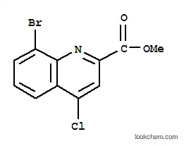 Molecular Structure of 1072944-68-3 (METHYL 8-BROMO-4-CHLOROQUINOLINE-2-CARBOXYLATE)