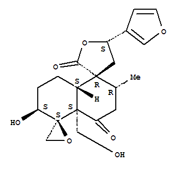 107602-88-0,Dispiro[furan-3(2H),1'(5'H)-naphthalene-5',2''-oxirane]-2,4'(4'aH)-dione,5-(3-furanyl)octahydro-6'-hydroxy-4'a-(hydroxymethyl)-2'-methyl-,(1'R,2'R,2''S,4'aS,5S,6'S,8'aS)- (9CI),Dispiro[furan-3(2H),1'(5'H)-naphthalene-5',2''-oxirane]-2,4'(4'aH)-dione,5-(3-furanyl)octahydro-6'-hydroxy-4'a-(hydroxymethyl)-2'-methyl-, [1'R-[1'a(S*),2'a,4'aa,5'a,6'b,8'ab]]-; (+)-Teulepicin; Teulepicin