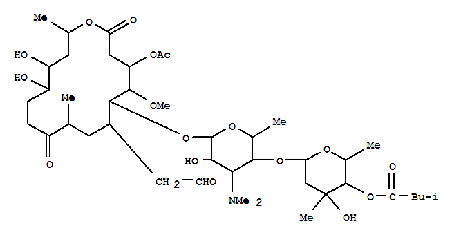 Molecular Structure of 107807-20-5 (Leucomycin V,9-deoxy-10,11,12,13-tetrahydro-12,13-dihydroxy-9-oxo-, 3-acetate4B-(3-methylbutanoate) (9CI))