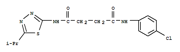 Molecular Structure of 107811-39-2 (Butanediamide,N1-(4-chlorophenyl)-N4-[5-(1-methylethyl)-1,3,4-thiadiazol-2-yl]-)
