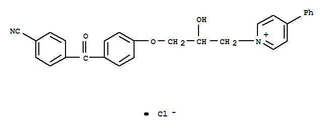 108357-22-8,1-(3-{4-[(4-cyanophenyl)carbonyl]phenoxy}-2-hydroxypropyl)-4-phenylpyridinium chloride,Pyridinium,1-[3-[4-(4-cyanobenzoyl)phenoxy]-2-hydroxypropyl]-4-phenyl-, chloride (9CI)