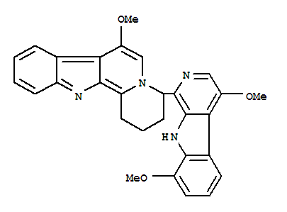 109225-38-9,Indolo[2,3-a]quinolizine,4-(4,8-dimethoxy-9H-pyrido[3,4-b]indol-1-yl)-1,2,3,4-tetrahydro-7-methoxy-,Indolo[2,3-a]quinolizine,4-(4,8-dimethoxy-9H-pyrido[3,4-b]indol-1-yl)-1,2,3,4-tetrahydro-7-methoxy-, (?à)-; 9H-Pyrido[3,4-b]indole,indolo[2,3-a]quinolizine deriv.; Picrasidine F