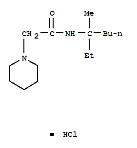 109645-89-8,N-(1-ethyl-1-methylpentyl)-2-piperidin-1-ylacetamide hydrochloride,1-Piperidineacetamide,N-(1-ethyl-1-methylpentyl)-, hydrochloride (6CI)
