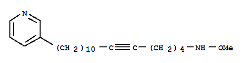 Molecular Structure of 109741-37-9 (5-Hexadecyn-1-amine,N-methoxy-16-(3-pyridinyl)-)