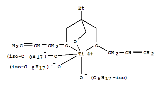 Molecular Structure of 109766-34-9 (Titanium,[2,2-bis[(2-propen-1-yloxy-kO)methyl]-1-butanolato-kO]tris(isooctanolato)-)