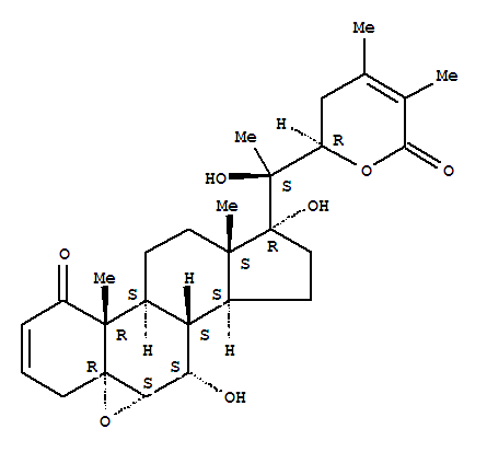 Molecular Structure of 110202-68-1 (Ergosta-2,24-dien-26-oicacid, 5,6-epoxy-7,17,20,22-tetrahydroxy-1-oxo-, d-lactone, (5a,6a,7a,22R)- (9CI))