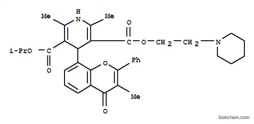 Molecular Structure of 110714-54-0 (1-methylethyl 2-piperidin-1-ylethyl 2,6-dimethyl-4-(3-methyl-4-oxo-2-phenyl-4H-chromen-8-yl)-1,4-dihydropyridine-3,5-dicarboxylate)