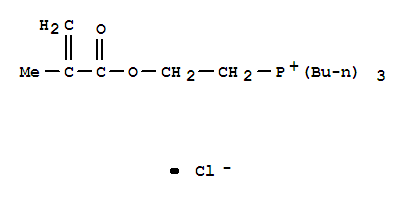 Molecular Structure of 110769-39-6 (Phosphonium,tributyl[2-[(2-methyl-1-oxo-2-propen-1-yl)oxy]ethyl]-, chloride (1:1))