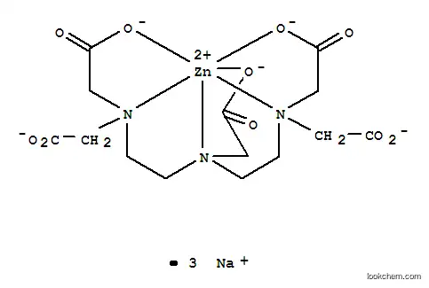 Molecular Structure of 11082-38-5 (trisodium [N,N-bis[2-[bis(carboxylatomethyl)amino]ethyl]glycinato(5-)]zincate(3-))