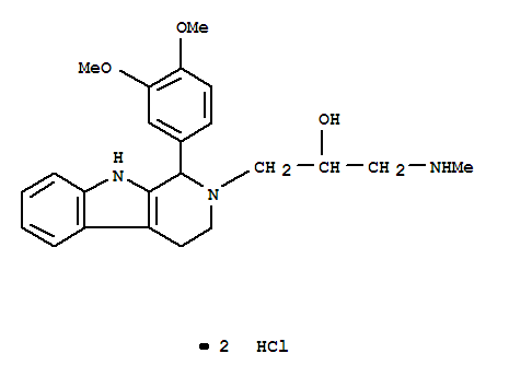 111050-85-2,1-[1-(3,4-dimethoxyphenyl)-1,3,4,9-tetrahydro-2H-beta-carbolin-2-yl]-3-(methylamino)propan-2-ol dihydrochloride,2H-Pyrido[3,4-b]indole-2-ethanol,1-(3,4-dimethoxyphenyl)-1,3,4,9-tetrahydro-a-[(methylamino)methyl]-, dihydrochloride (9CI)