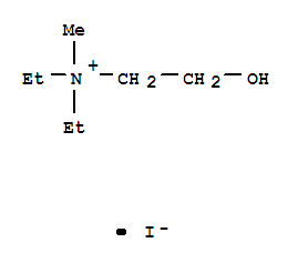 Molecular Structure of 1112-77-2 (Ethanaminium,N,N-diethyl-2-hydroxy-N-methyl-, iodide (1:1))