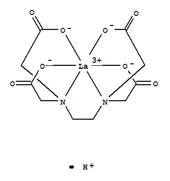 Molecular Structure of 11138-87-7 (Lanthanate(1-),[[N,N'-1,2-ethanediylbis[N-[(carboxy-kO)methyl]glycinato-kN,kO]](4-)]-, hydrogen, (OC-6-21)- (9CI))