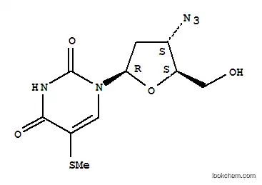Molecular Structure of 111495-97-7 (Uridine,3'-azido-2',3'-dideoxy-5-(methylthio)- (9CI))