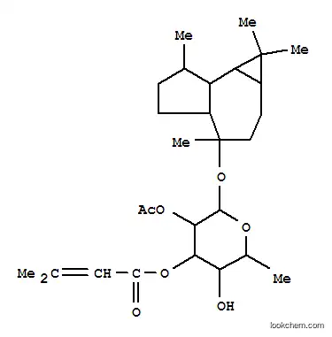 Molecular Structure of 111515-71-0 (b-D-Galactopyranoside,(1aR,4S,4aS,7R,7aS,7bS)-decahydro-1,1,4,7-tetramethyl-1H-cycloprop[e]azulen-4-yl6-deoxy-, 2-acetate 3-(3-methyl-2-butenoate) (9CI))