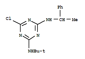Molecular Structure of 111535-37-6 (1,3,5-Triazine-2,4-diamine,6-chloro-N2-(1,1-dimethylethyl)-N4-(1-phenylethyl)-)